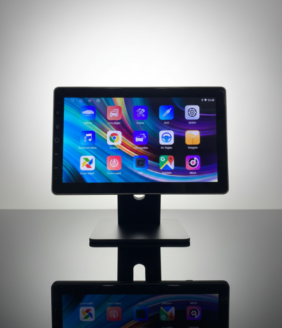 Anku RT100 4GB RAM 64GB Dahili Hafıza 10.3 Inch 90 Derece Döner QLED Araç Multimedya Sistemi